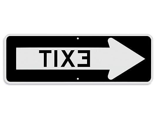 Exit with Left Arrow Sign