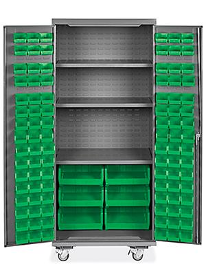 Mobile Bin Storage Cabinet