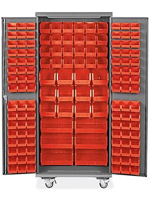 Mobile Bin Storage Cabinet