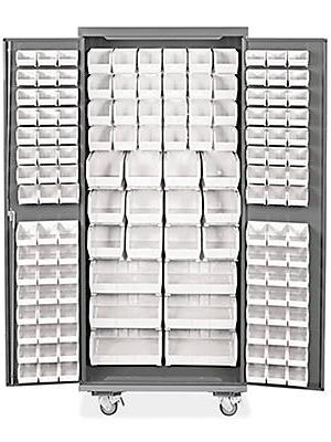 Mobile Bin Storage Cabinet
