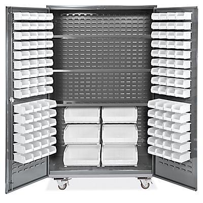 Mobile Bin Storage Cabinet