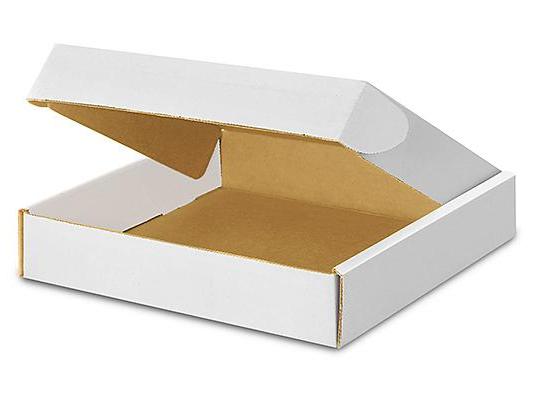 11 3 / 4 x 10 3 / 4 x 2 1 / 4 White Tab Locking Literature Mailers