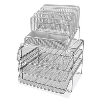 Wire Mesh Deluxe Desktop Organizer