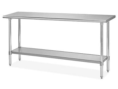 Bottom Work Table Deluxe Stainless Steel Worktable with Bottom Shelf – MidAtlas