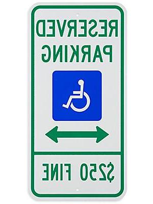 Reserved Parking $250 Fine Handicapped Sign