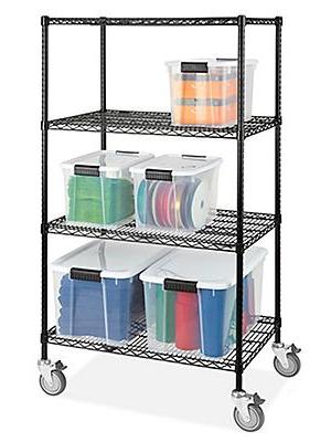 Black Mobile Shelving