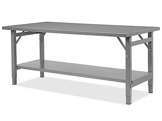 Steel Assembly Table with Bottom Shelf