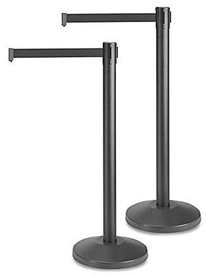 MidAtlas Black Crowd Control Posts with Retractable Belt