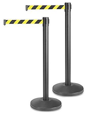 MidAtlas Black Crowd Control Posts with Retractable Belt