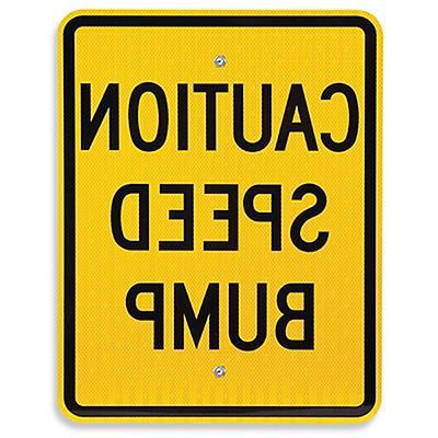 Caution Speed Bump Sign