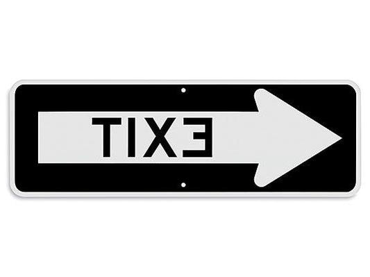 Exit with Left Arrow Sign