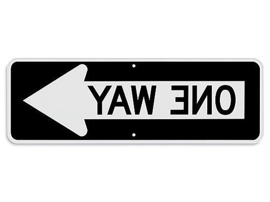 One Way with Right Arrow Sign