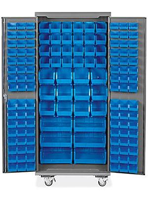 Mobile Bin Storage Cabinet