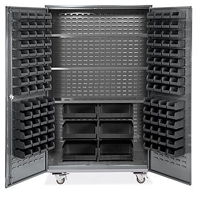 Mobile Bin Storage Cabinet