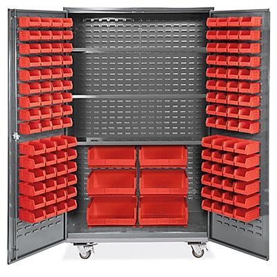 Mobile Bin Storage Cabinet