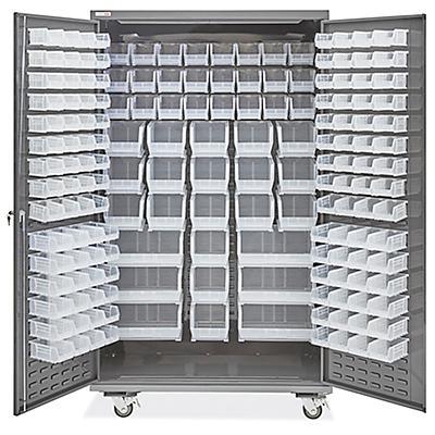 Mobile Bin Storage Cabinet