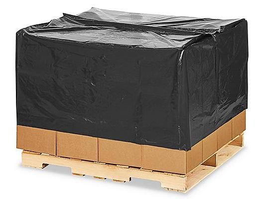 48 x 40 x 48 3 Mil UVI Opaque Black Pallet Covers