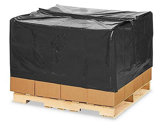 48 x 40 x 48 3 Mil UVI Opaque Black Pallet Covers