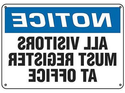 All Visitors Must Register At Office Sign