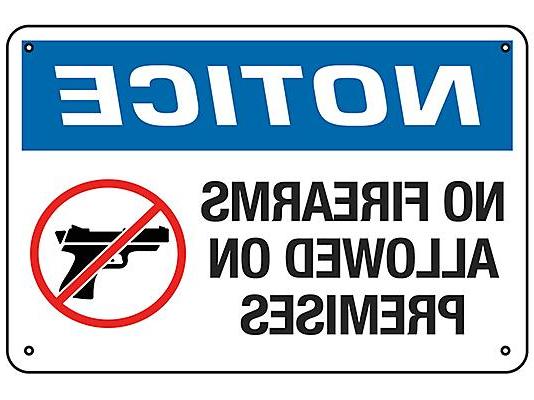 No Firearms Allowed On Premises Sign