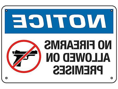 No Firearms Allowed On Premises Sign