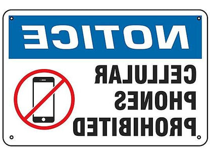 Cellular Phones Prohibited Sign