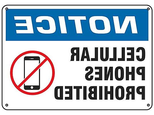 Cellular Phones Prohibited Sign