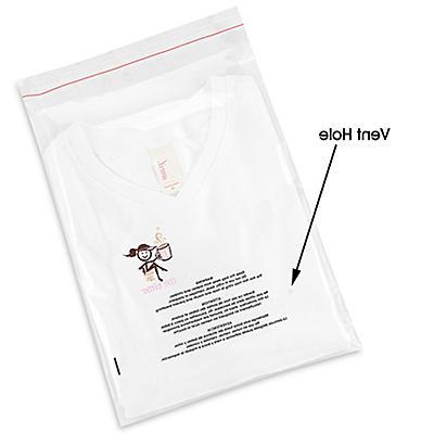 Resealable Suffocation Warning Bags with Vent Hole