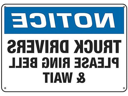 Truck Drivers Please Ring Bell & Wait Sign