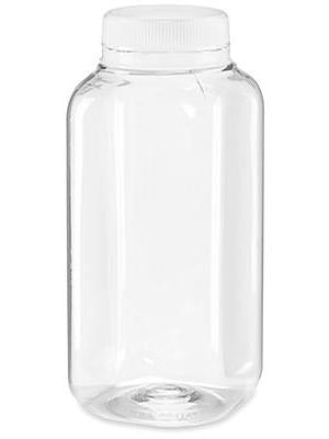 Clear Square Plastic Juice Bottles